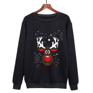 Antlers Cute Print Crew Neck Sweater