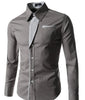 Striped Decoration Mens Shirts