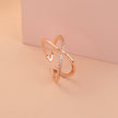 Zircon Cross Brass Ring Adjustable