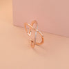 Zircon Cross Brass Ring Adjustable