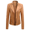 New Leather PU Leather Jacket Women's Short