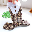 Dog Cat Clothes Coffee Lattice Student Suspenders Skirt