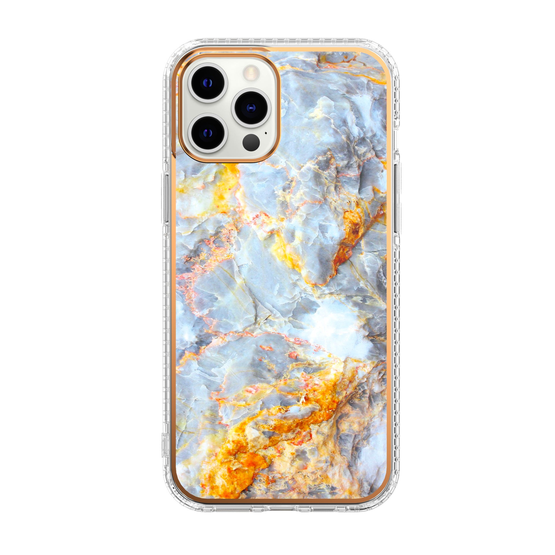 Mosaic Marble Pattern Flower Transparent Phone Case