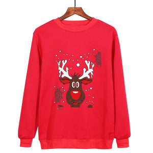 Antlers Cute Print Crew Neck Sweater