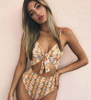 Alpscommerce tie knot print one-piece swimsuit