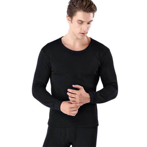 Men Round Neck Warm Pajamas Suit cotton