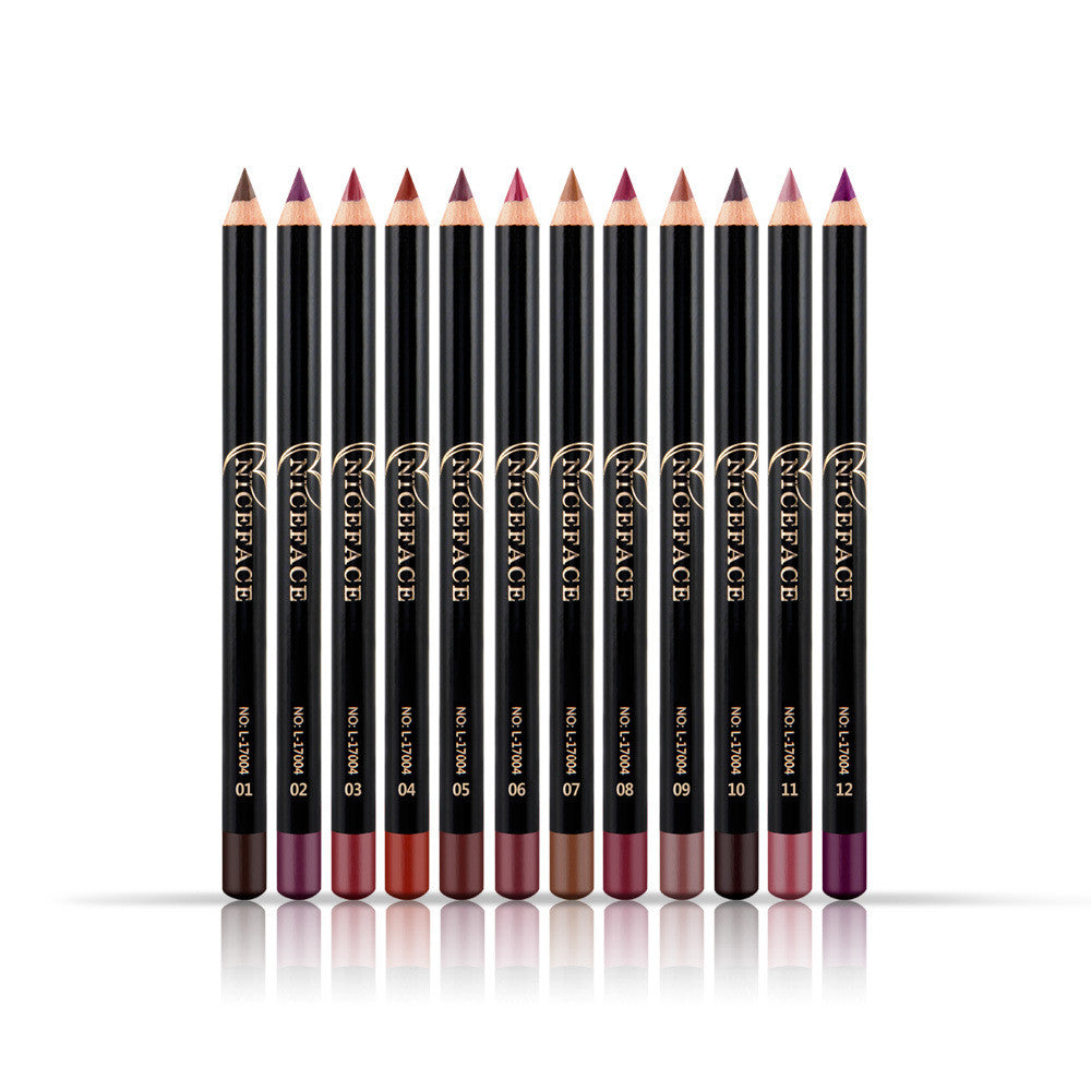 12 Colors Matte Lipliner Pencil