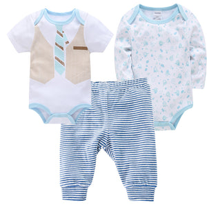 Solid Color Korean Newborn Baby Clothes Kids Set