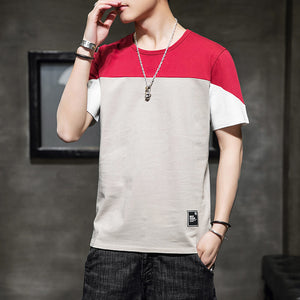 Men's stitching loose casual T-shirt