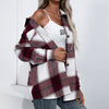 Long-sleeved Thick Cashmere Plaid Top Loose Casual Shirt Jacket