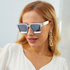 Diamond-studded Big Square Sunglasses Women