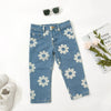 Girls Jeans Kids Fashion Print Denim Long