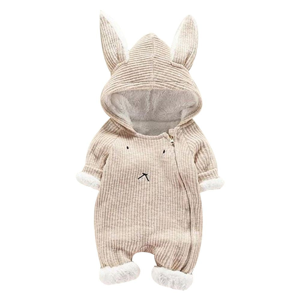 Newborn Baby Boy Girl Kids Hooded Romper Jumpsuit Bodysuit Clothes Outfits