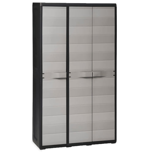 Garden Storage Cabinet with 4 Shelves Black