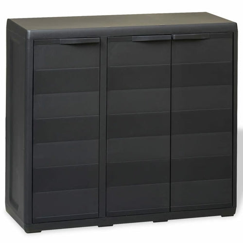 Garden Storage Cabinet with 4 Shelves Black