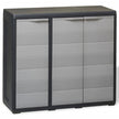 Garden Storage Cabinet with 4 Shelves Black