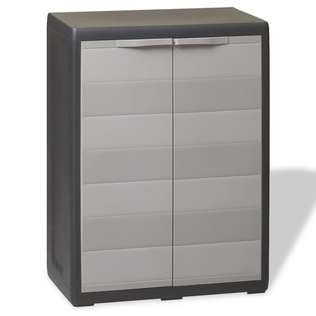 Garden Storage Cabinet with 4 Shelves Black