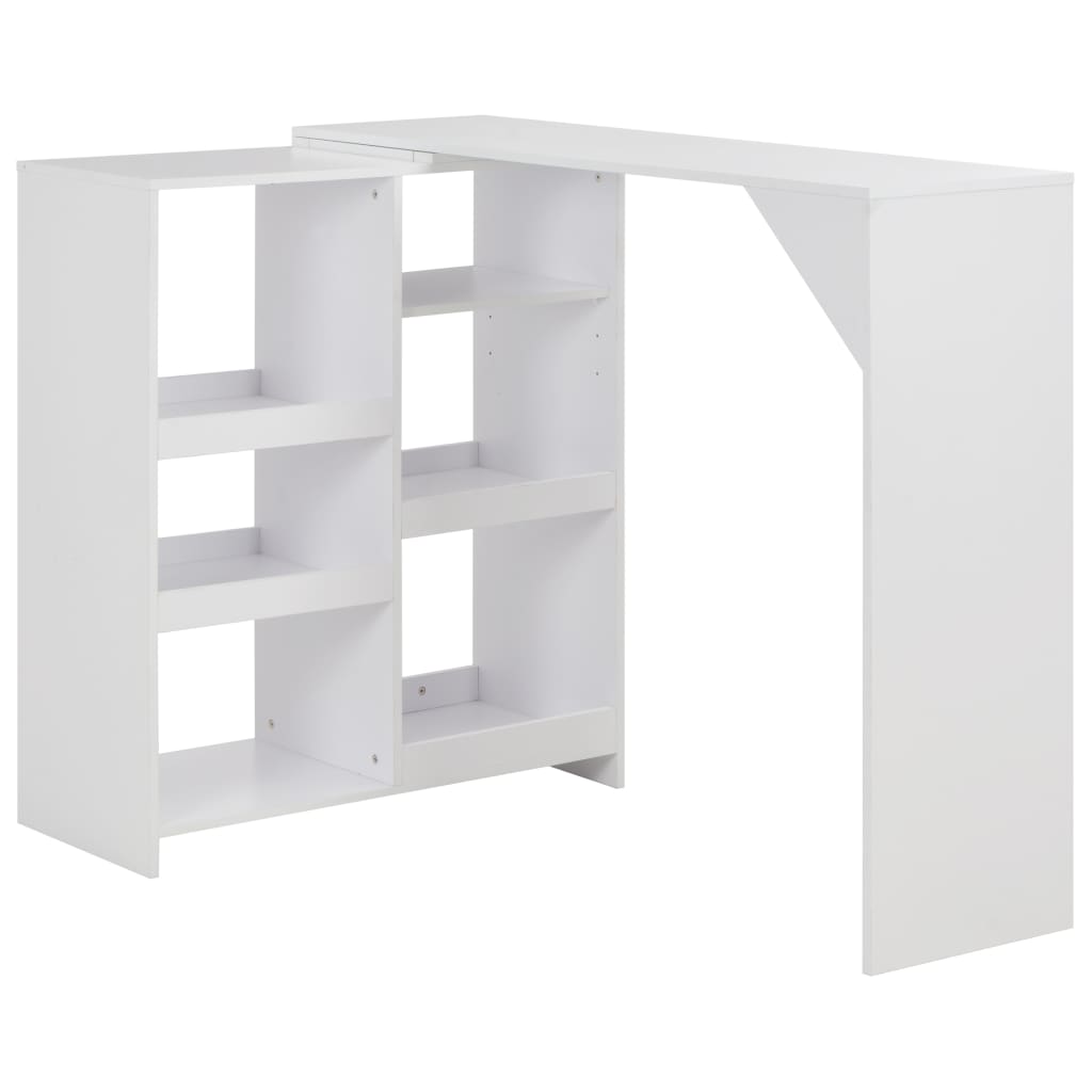 Bar Table with Moveable Shelf White 54.33