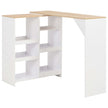 Bar Table with Moveable Shelf White 54.33