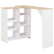 Bar Table with Moveable Shelf White 54.33