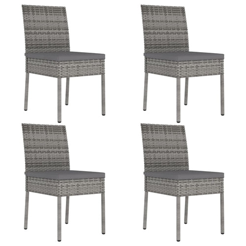 Garden Dining Chairs 2 pcs Poly Rattan Black