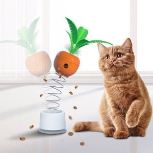 Cat Toy Pet Toys Educational Leaky Food Relieving Stuffiness Sucker Spring Carrot