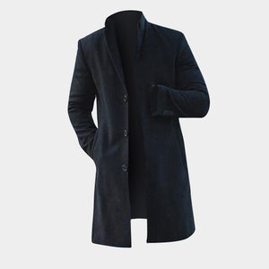 Men's Trench Long Jackets Coats Overcoat Classic Jackets Solid Slim Fit Outwear Hombre Men Clothes Khaki Black