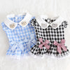 Pet Dog Cat Doll Collar Plaid Skirt