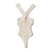 Cross Stretch Halterneck Knit Bottoming Bodysuit