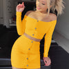 2 Pcs Sets Women Long Sleeve Top And Skirt Summer Autumn Sets