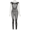 New Jacquard Super Elastic Skinny Hip Raise Jumpsuit