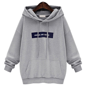 Loose Word Student Hooded Plus Fleece Sweater