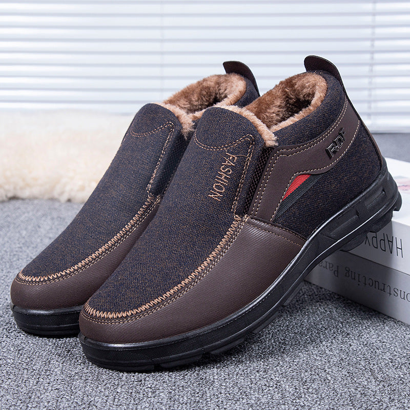 Old Beijing Cloth Shoes Men's Cotton Shoes Keep Warm And Velvet