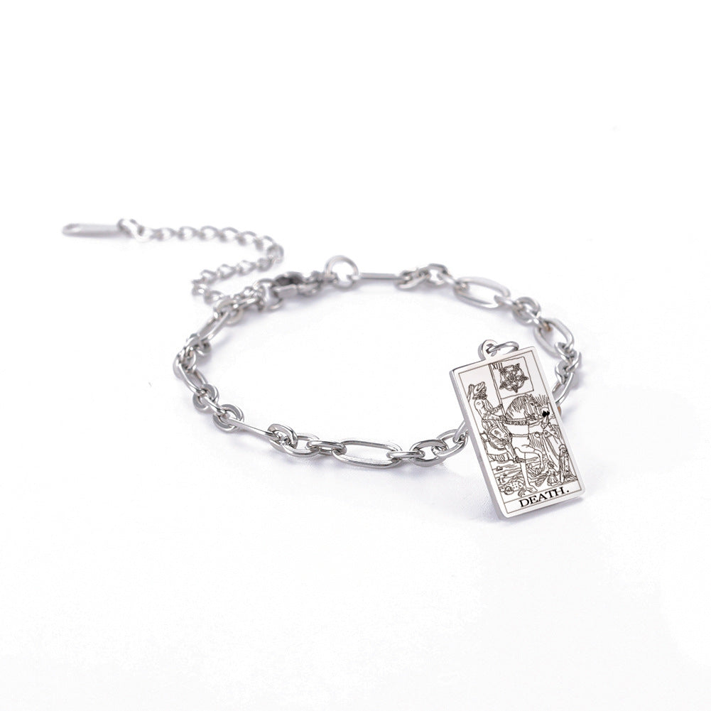 12 Tarot Card Series Fashion Trend Long Oval Link Chain Bracelet