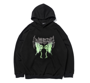 Men Hip Hop Hoodie Sweatshirt Dancing Skull Butterfly Print Harajuku Hoodie