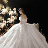 Off White Wedding Dress With Starry Sky New Bride's Fluffy Skirt Looks Slimmer