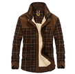 Men Thicken Warm Fleece Jackets Coats Pure Cotton Plaid Jacket Military Clothes