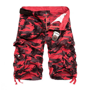 Men's Loose Casual Camouflage Overalls Large Size Multi-pocket Five-point Pants Men's Beach Pants