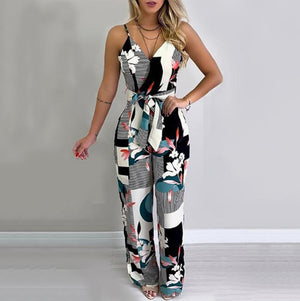 Sling temperament wide-leg jumpsuit