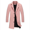 New Mens Solid Color Casual Business Woolen Coats