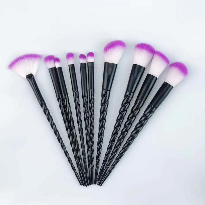 10PCS Makeup Brushes Kit Beauty Foundation Blending Blus