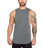 Men Long Tank Muscle Workout T-Shirt  Bodybuilding Gym Athletic Training Sports Tops