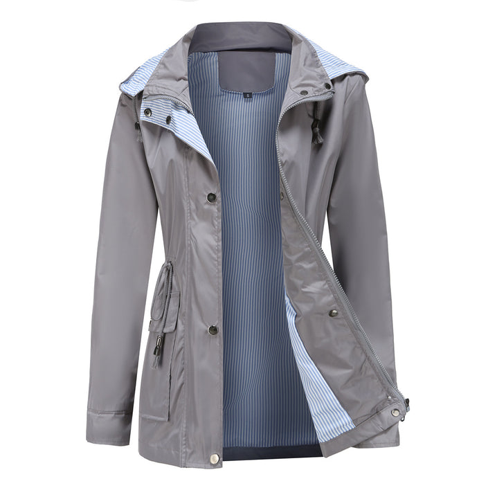 Detachable Hood Trench Coat Women's Women's Plus Size