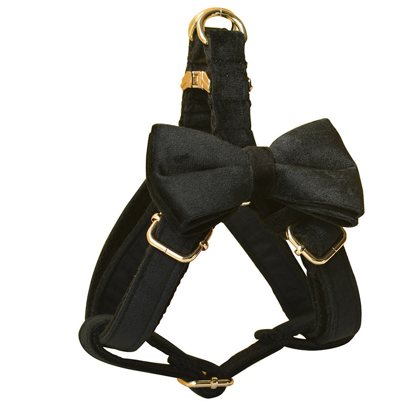 Black Flannel Gold Buckle Dog Harness Pet Supplies Pet Chest Harness