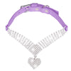 Shiny Rhinestone Pet Suede Soft Love Love Diamond Cat Collar