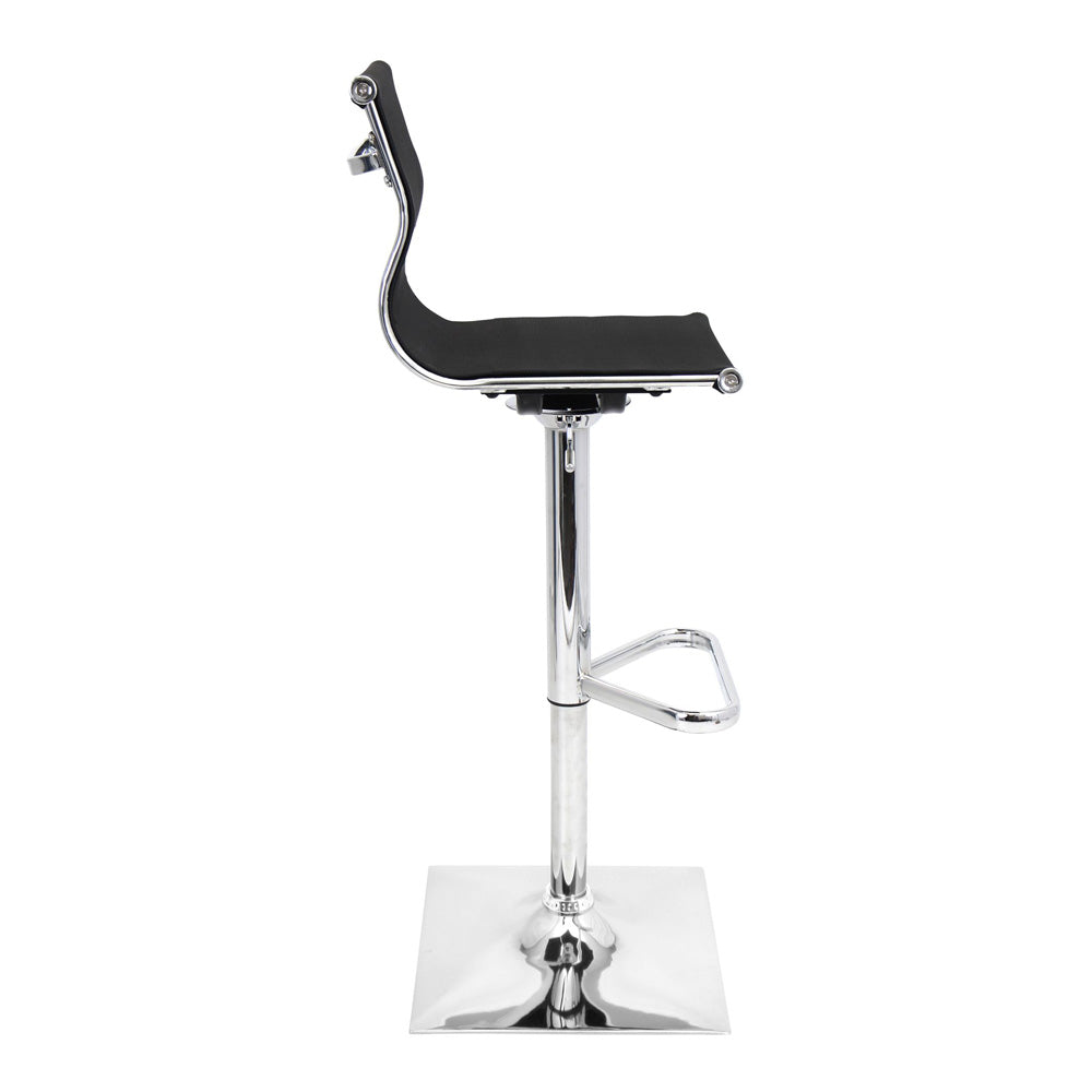 WOYBR Mesh Fabric, Chrome Mirage Barstool, 47