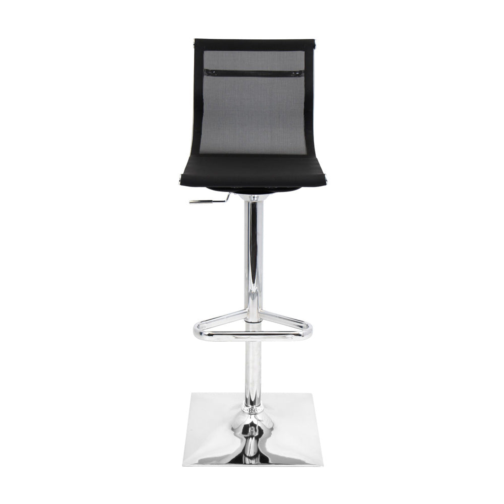 WOYBR Mesh Fabric, Chrome Mirage Barstool, 47