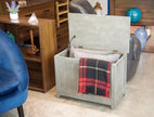 Eccostyle Solid Bamboo Storage Chest Bench - Brushed Gray