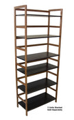 Eccostyle 3-Tier Bamboo Frame Stackable Bookshelf - Caramel & Black