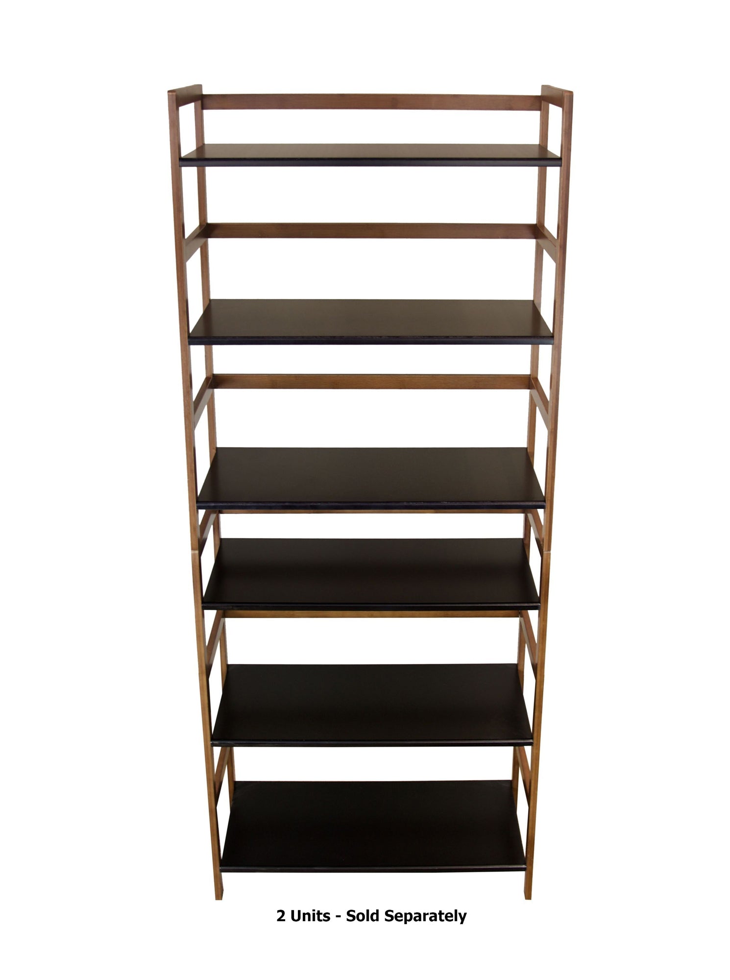 Eccostyle 3-Tier Bamboo Frame Stackable Bookshelf - Caramel & Black